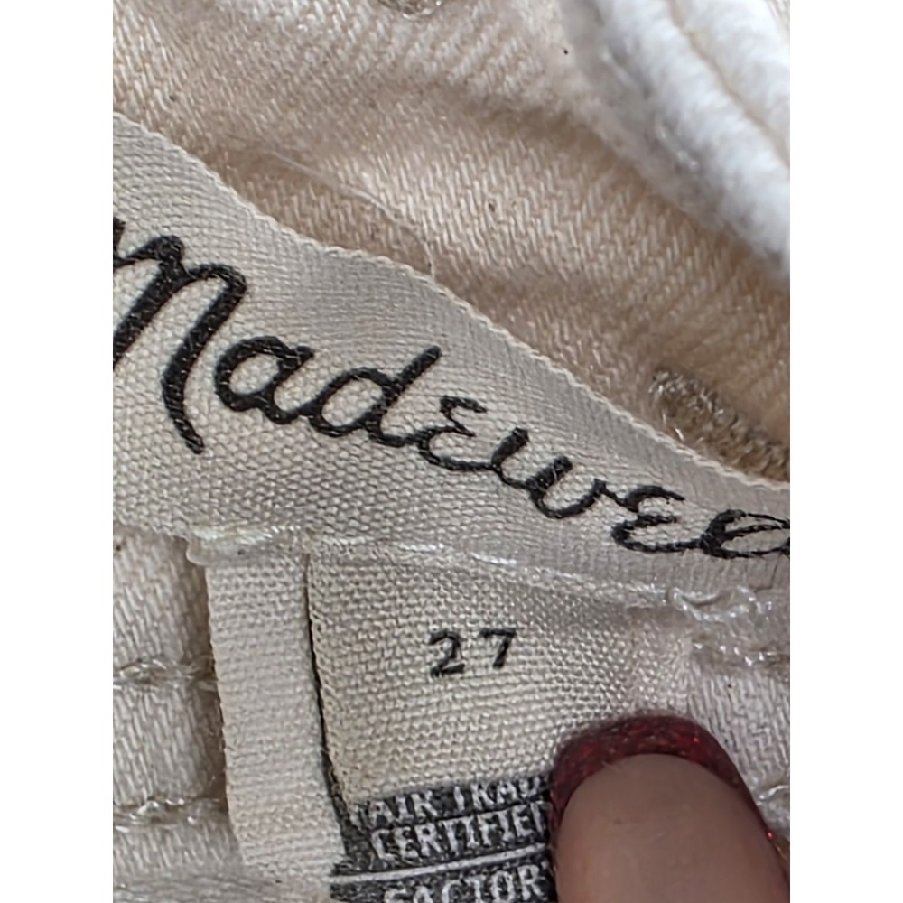 Madewell Denim High-Waist Midi Pencil Skirt in Vintage Canvas Beige W's Size 27 - Picture 8 of 8